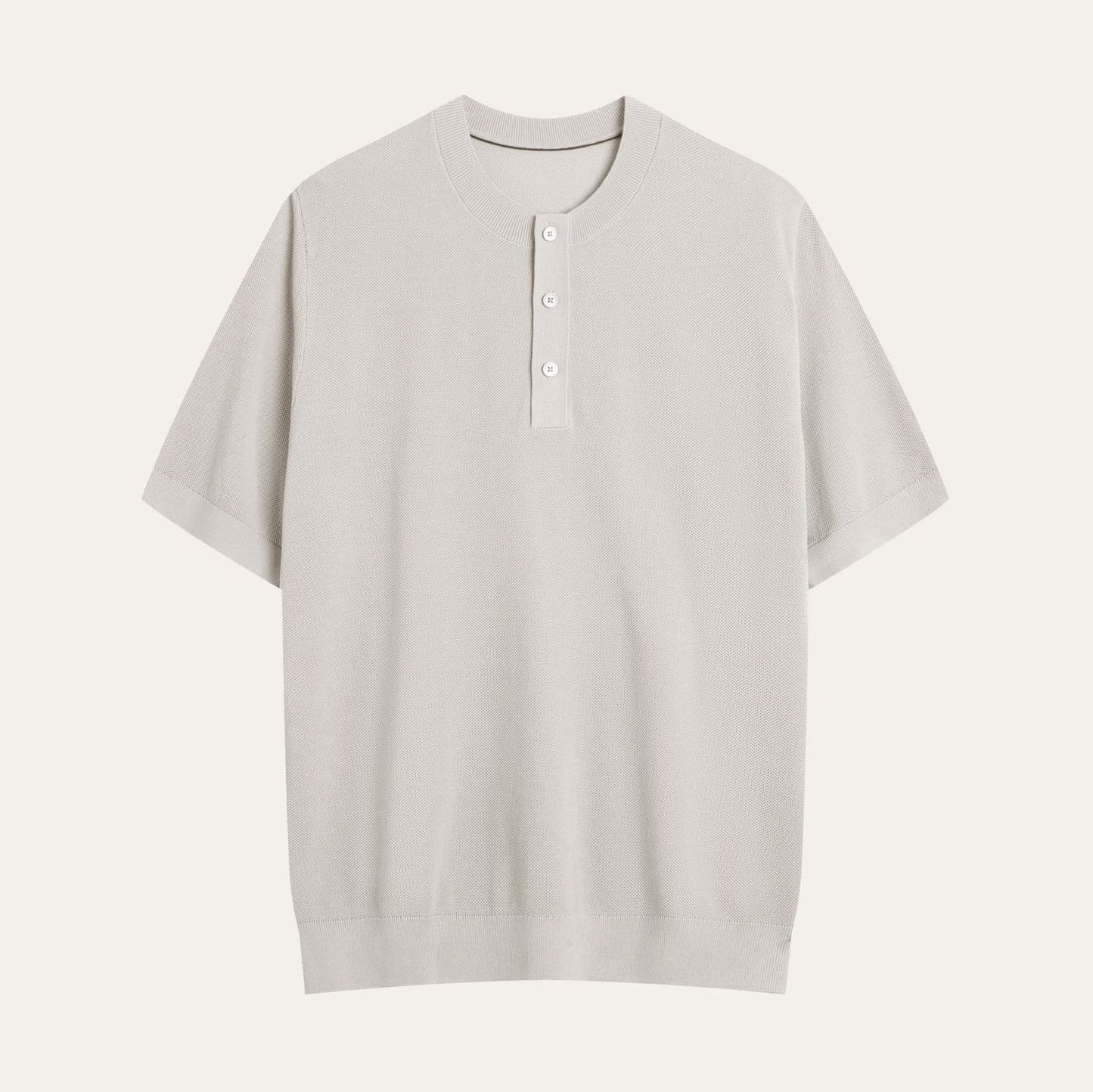 CERVO | CAMISETA HOMBRE CUELLO HENLEY PUNTO PIQUÉ TRES BOTONES