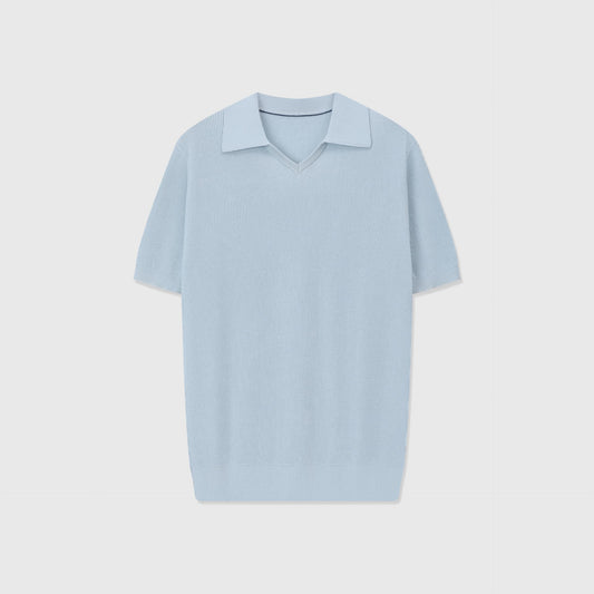 SOLARO | POLO HOMBRE DE PUNTO CUELLO ABIERTO SIN BOTONES