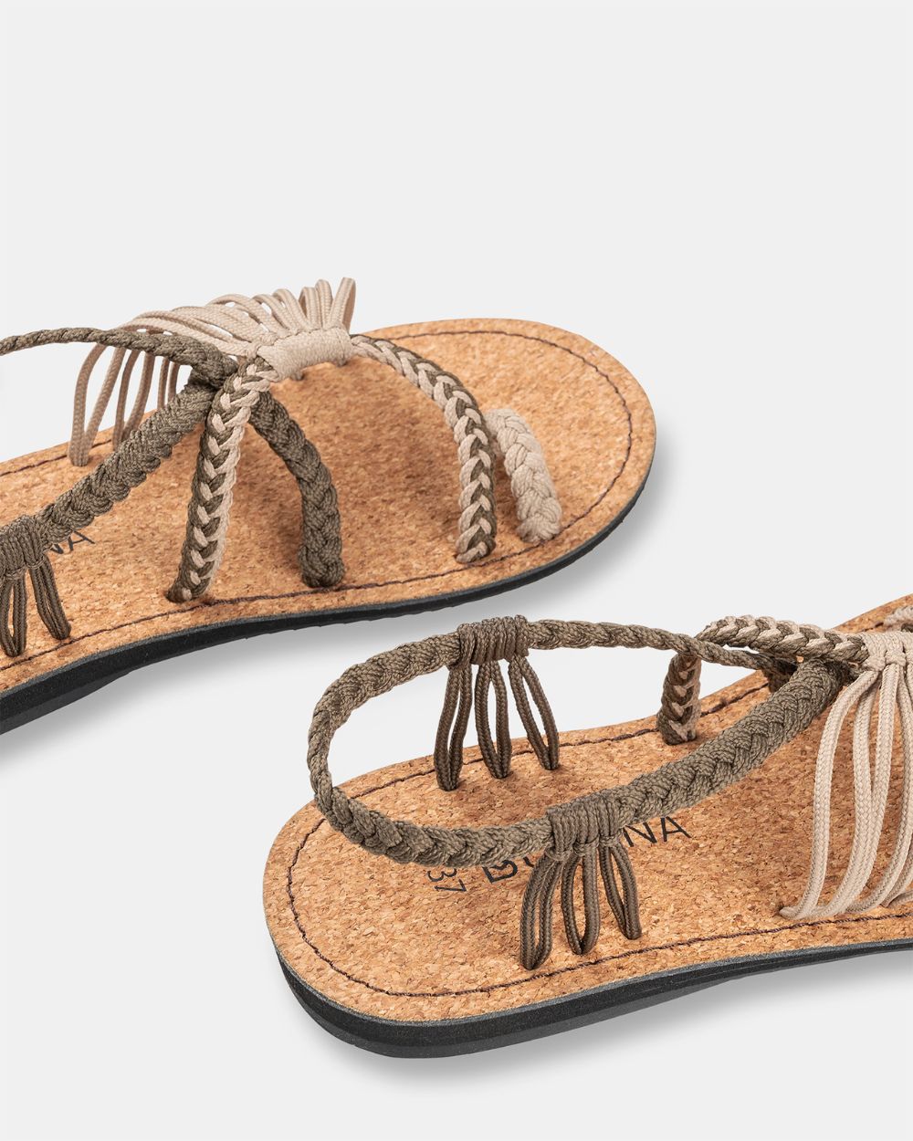 SOULMATE | SANDALIAS MUJER ARENA SUELA DE CORCHO TIRA ANCHA