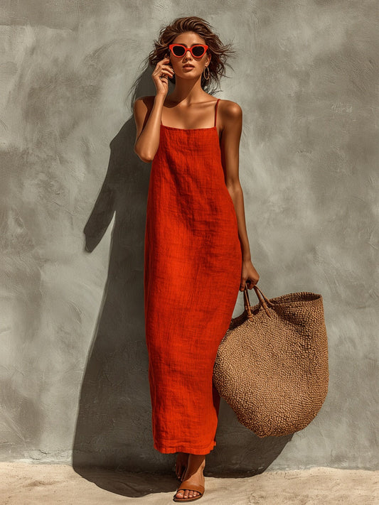 Aitana | Vestido Largo Casual Tirantes Mujer Escote Cuadrado