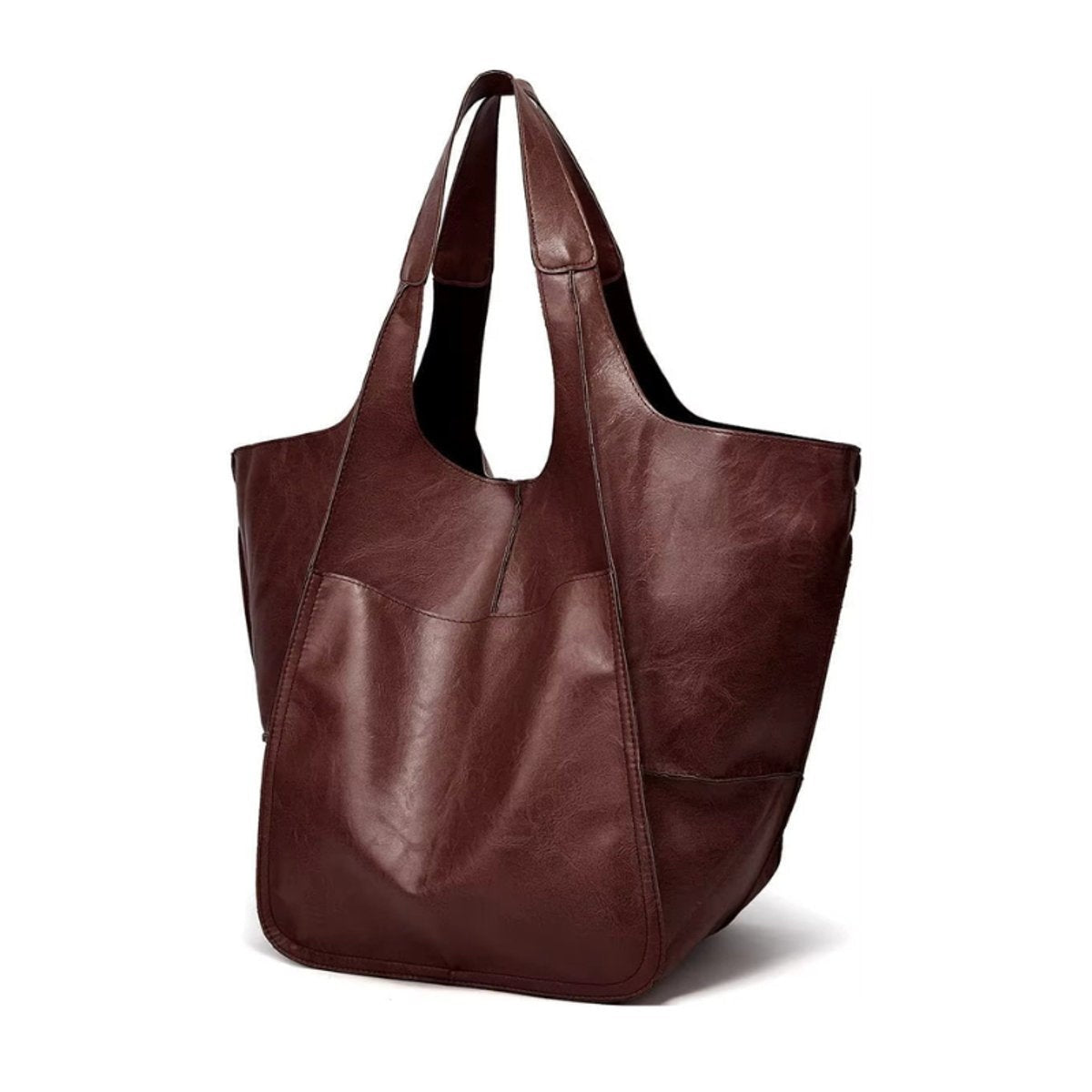 Berta | Tote Bag de Cuero Grande Mujer Bolsillos Exteriores