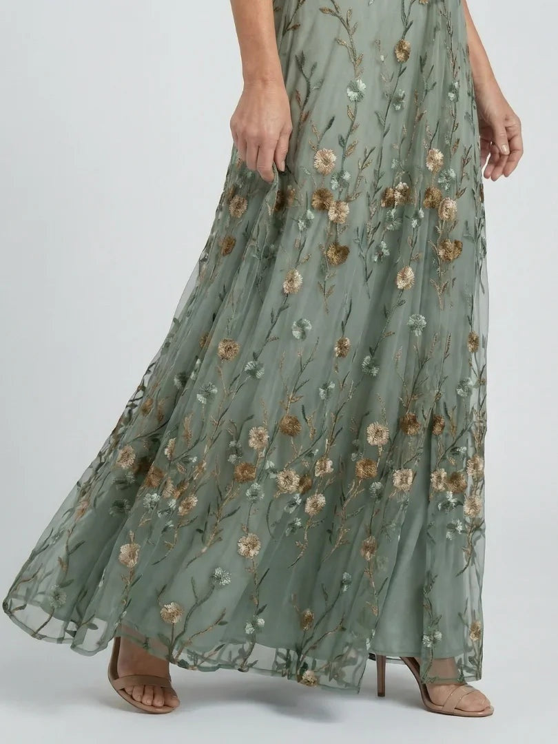 Carmen | Vestido Largo Halter Estampado Floral Mujer Escote V