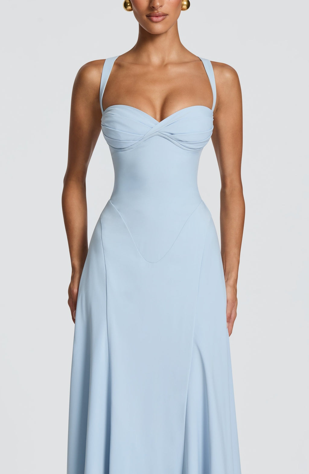 Catalina | Vestido Largo de Invitada de Boda Escote Corazón Mujer Falda Fluida