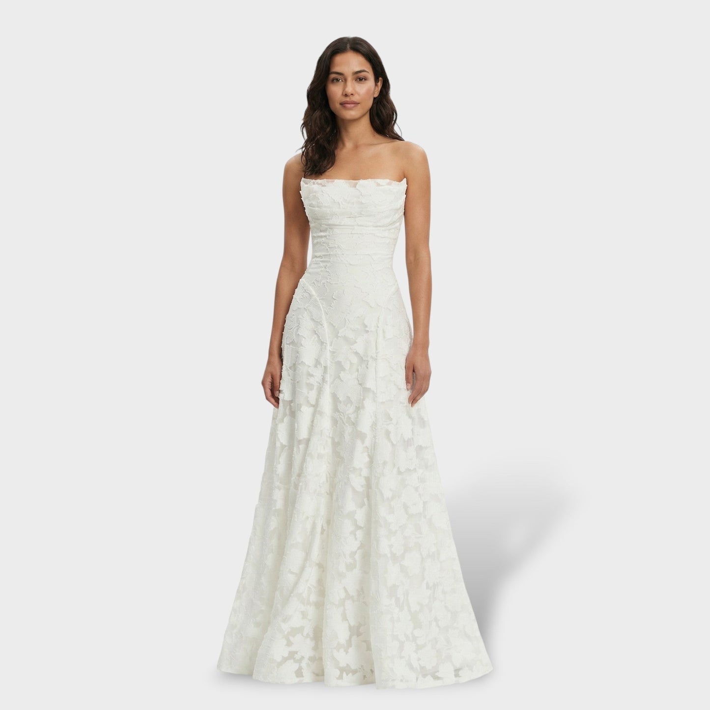 Coral | Vestido Largo de Fiesta con Espalda Descubierta Mujer Encaje