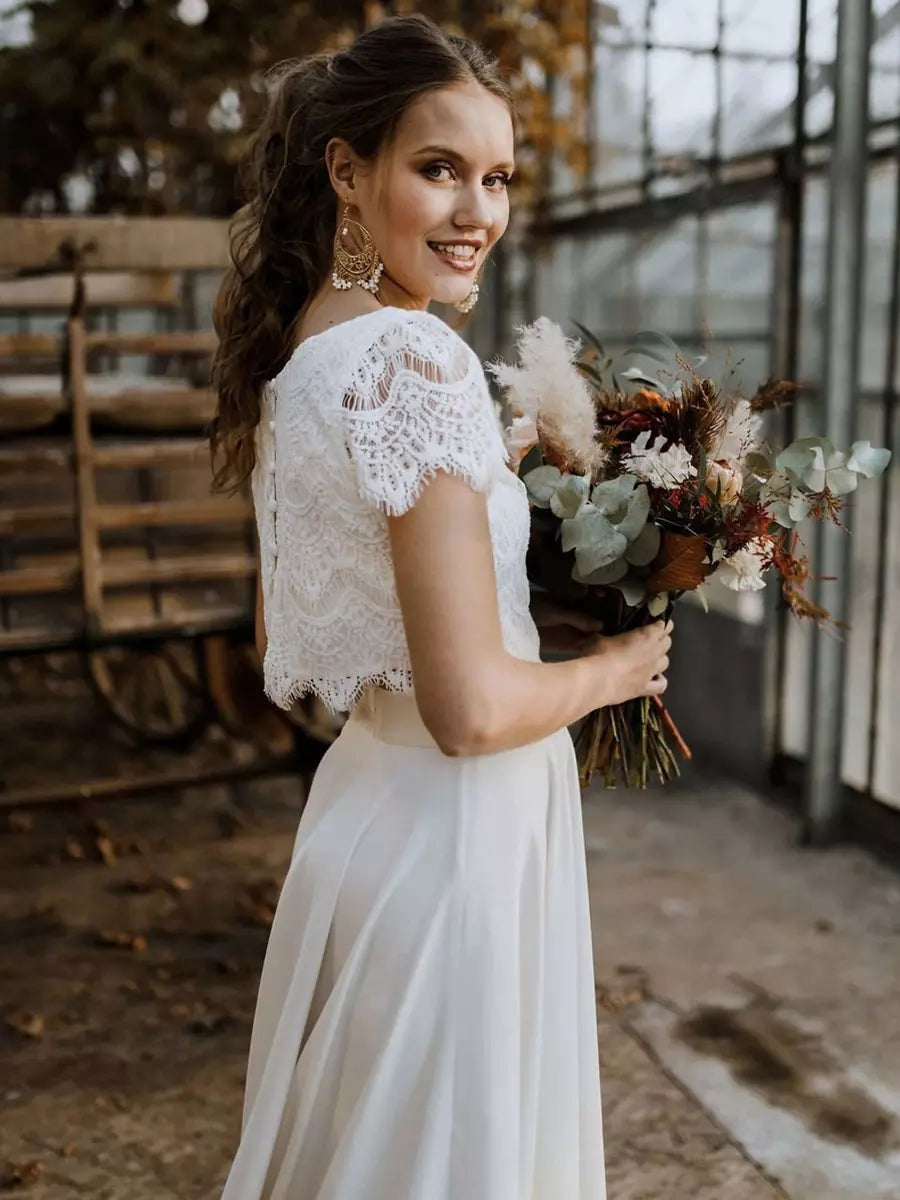 Esperanza | Vestido de Novia de Dos Piezas Mujer Encaje