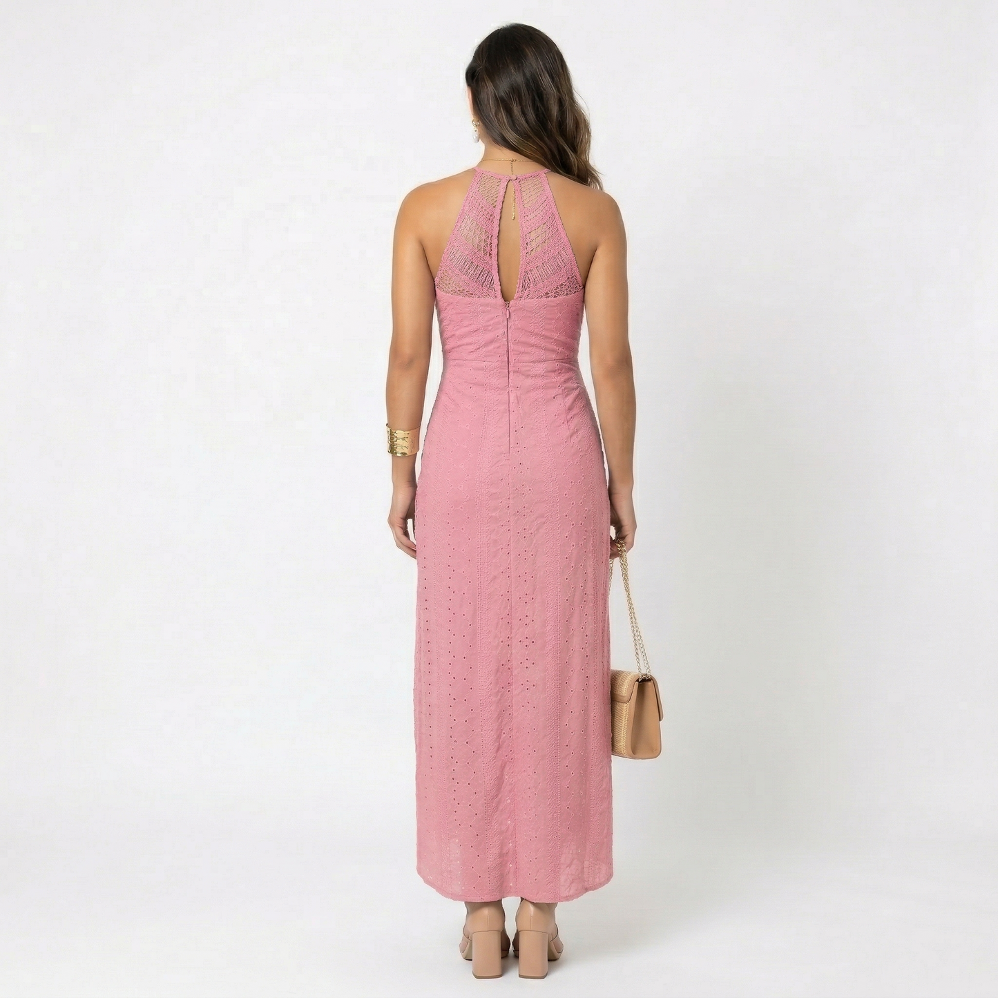 Esperanza | Vestido Midi de Verano Mujer Cuello Alto Crochet