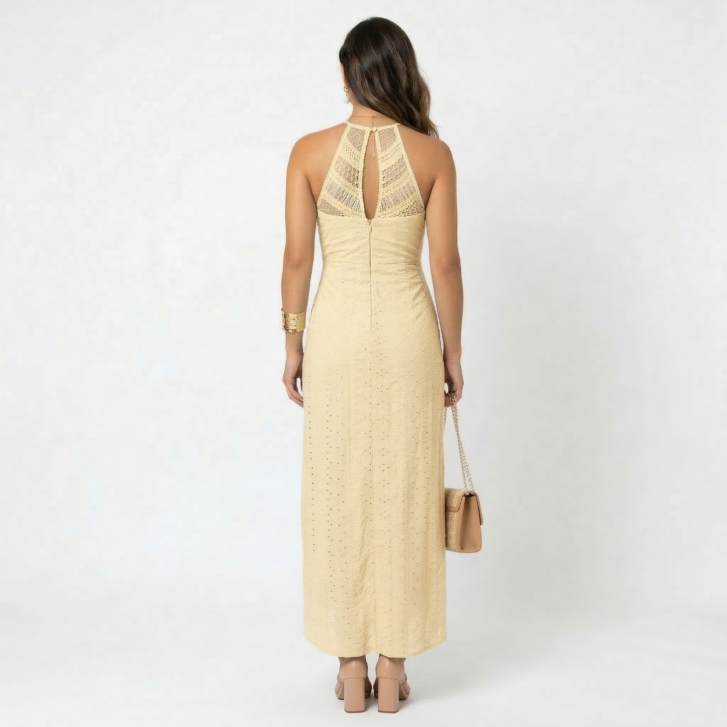 Esperanza | Vestido Midi de Verano Mujer Cuello Alto Crochet