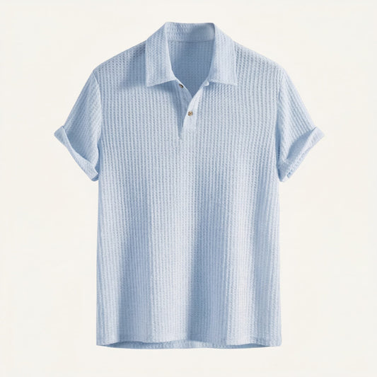 LIDO | POLO HOMBRE DE PUNTO GOFRE CUELLO ABIERTO MANGA CORTA