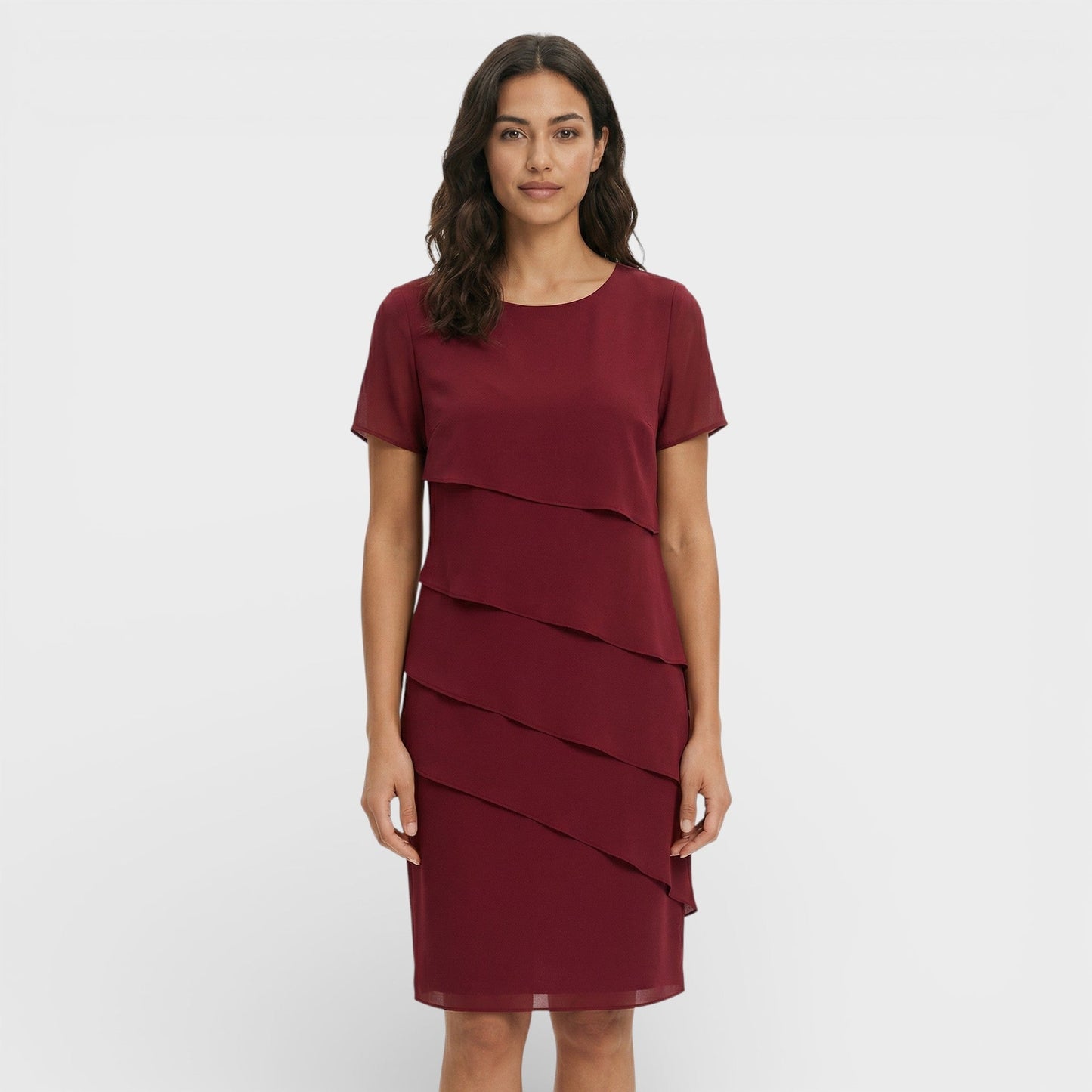 Inmaculada | Vestido Midi con Volantes Mujer Manga Corta
