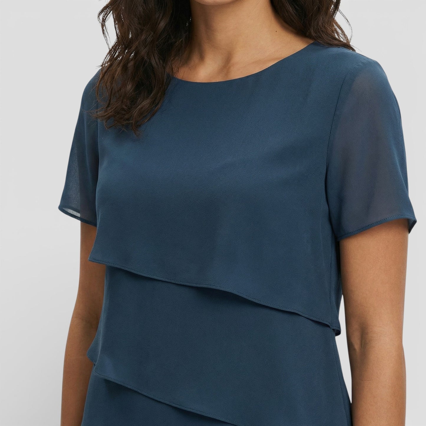 Inmaculada | Vestido Midi con Volantes Mujer Manga Corta