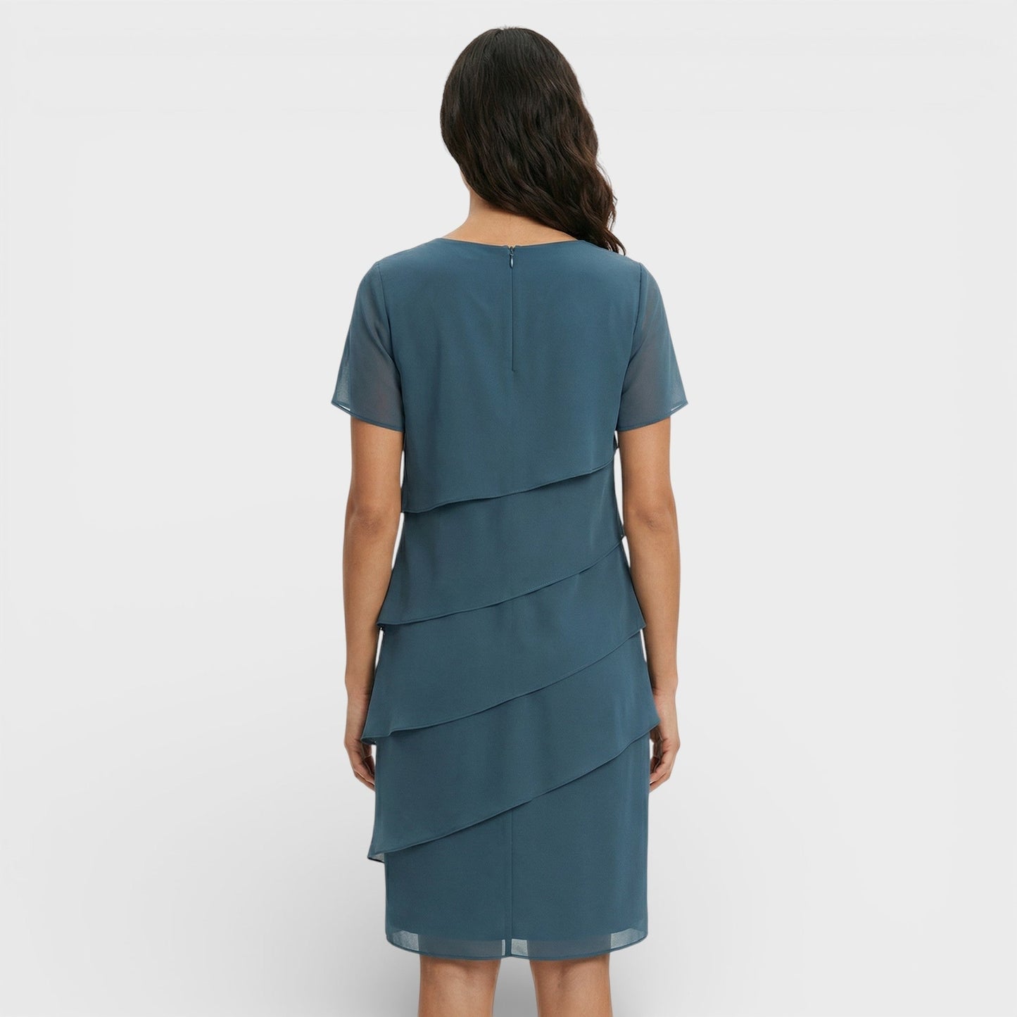 Inmaculada | Vestido Midi con Volantes Mujer Manga Corta