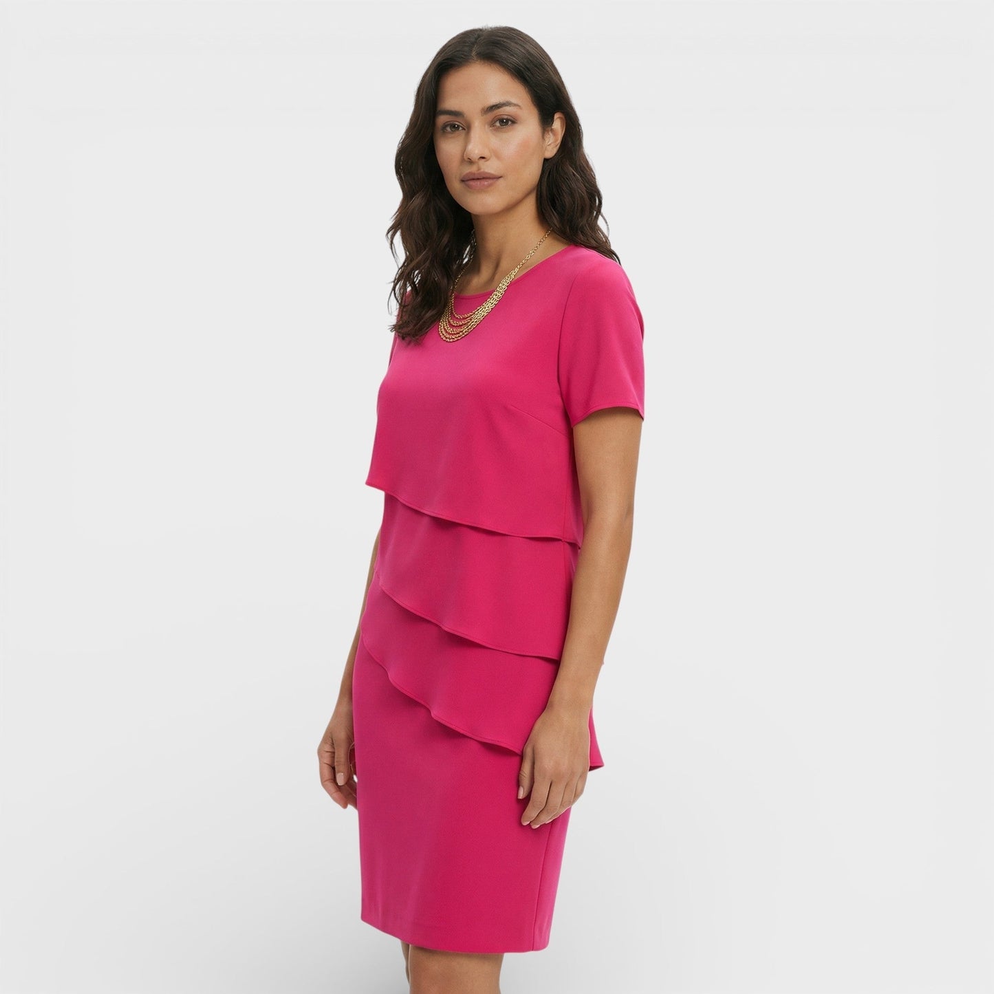 Inmaculada | Vestido Midi con Volantes Mujer Manga Corta
