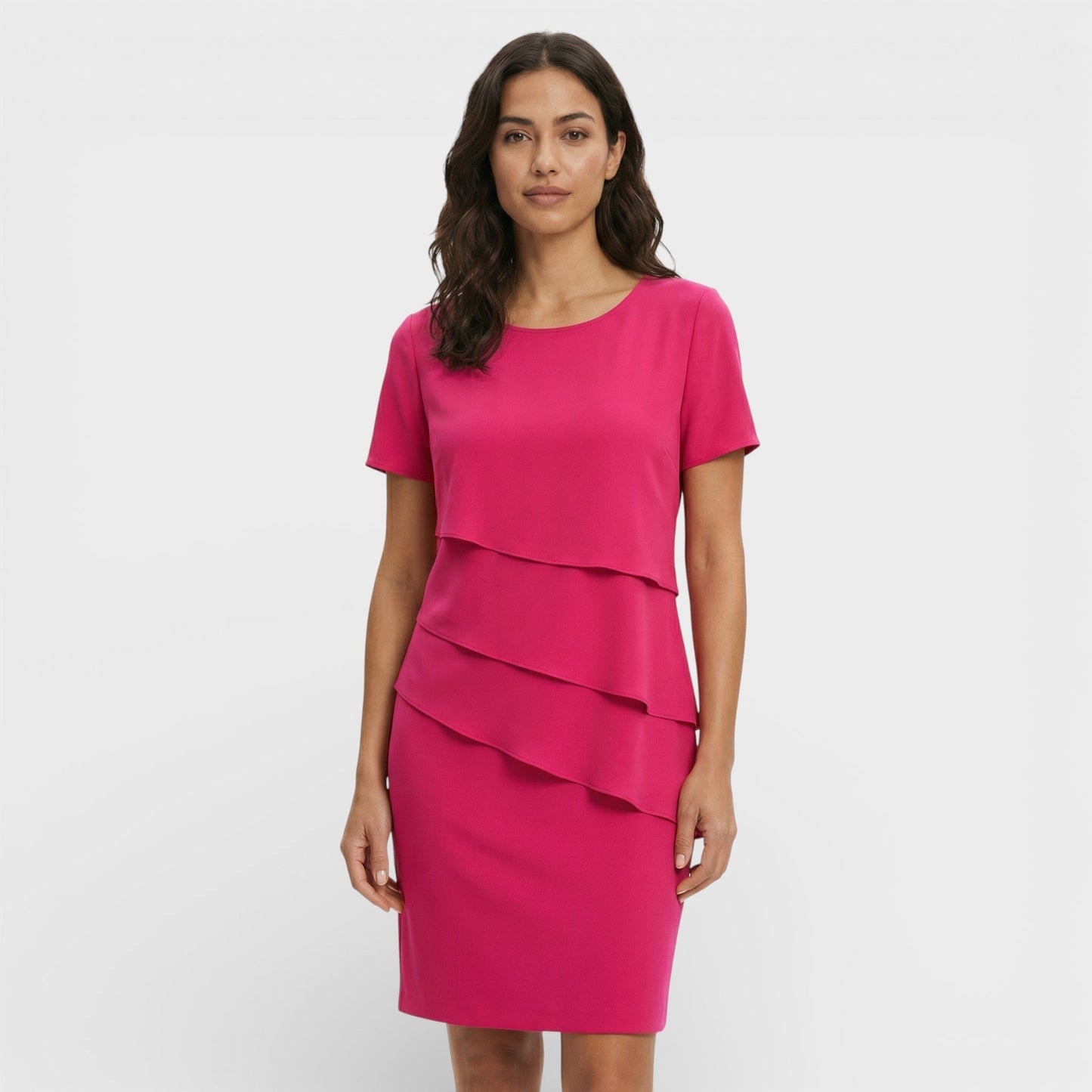Inmaculada | Vestido Midi con Volantes Mujer Manga Corta