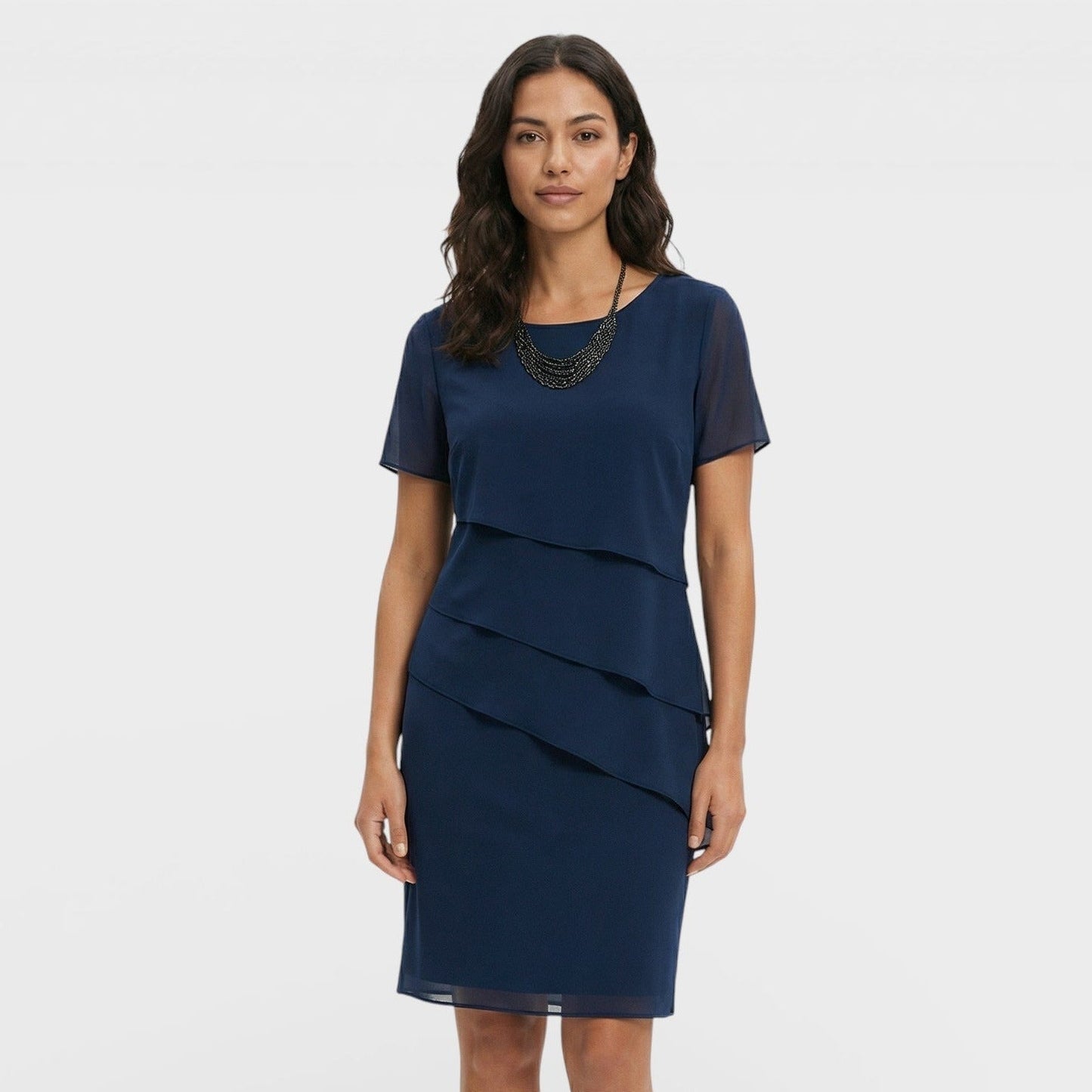 Inmaculada | Vestido Midi con Volantes Mujer Manga Corta