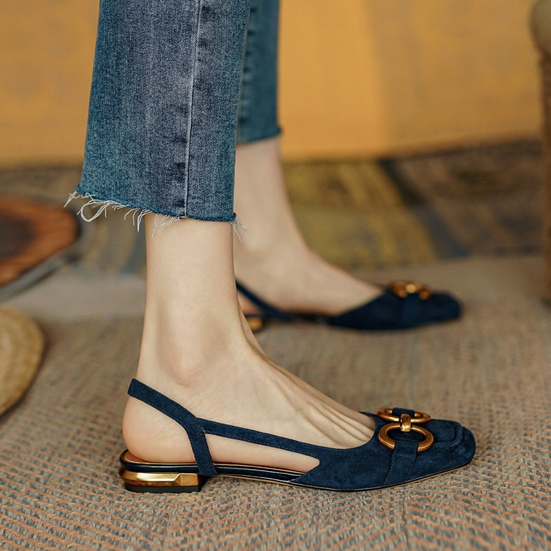 Macarena | Sandalias Planas Slingback Mujer Hebilla