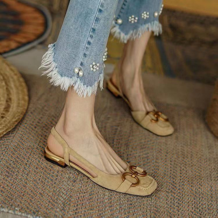 Macarena | Sandalias Planas Slingback Mujer Hebilla