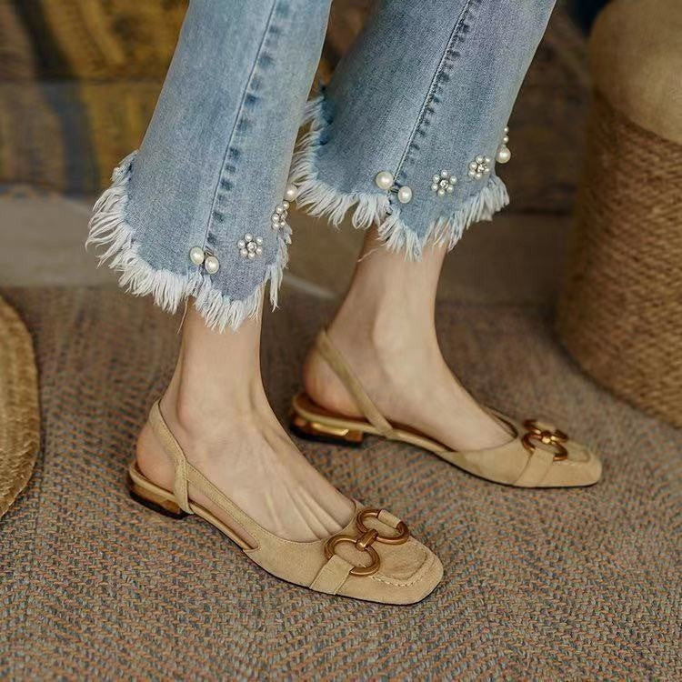 Macarena | Sandalias Planas Slingback Mujer Hebilla