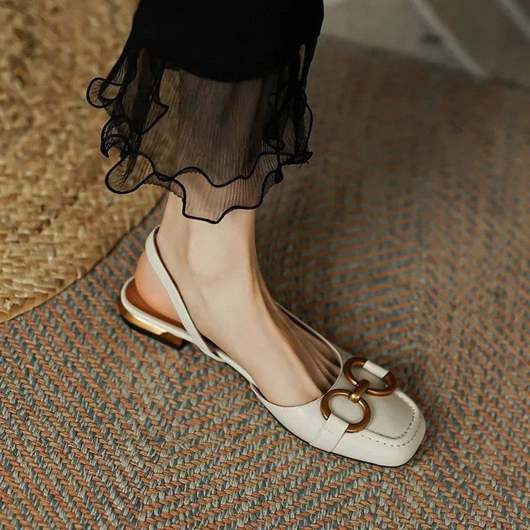Macarena | Sandalias Planas Slingback Mujer Hebilla