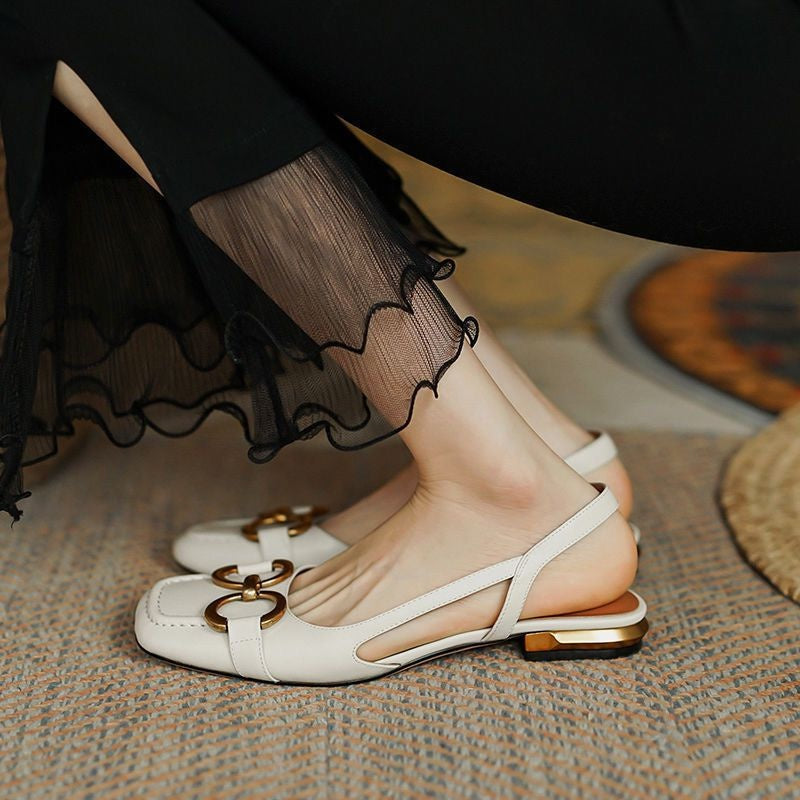 Macarena | Sandalias Planas Slingback Mujer Hebilla