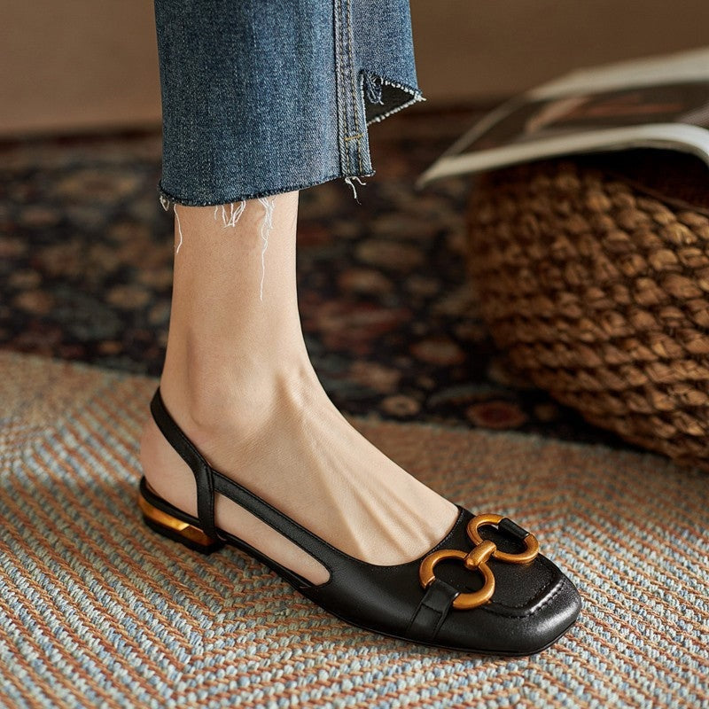 Macarena | Sandalias Planas Slingback Mujer Hebilla
