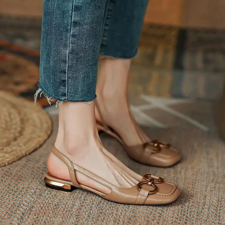Macarena | Sandalias Planas Slingback Mujer Hebilla