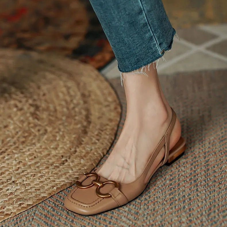 Macarena | Sandalias Planas Slingback Mujer Hebilla