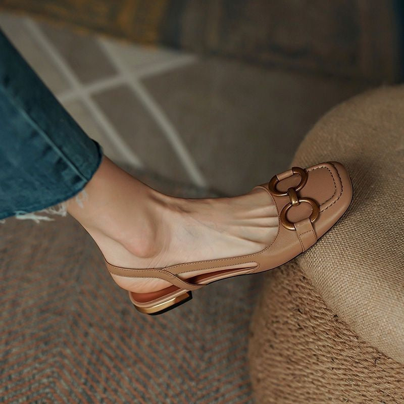 Macarena | Sandalias Planas Slingback Mujer Hebilla