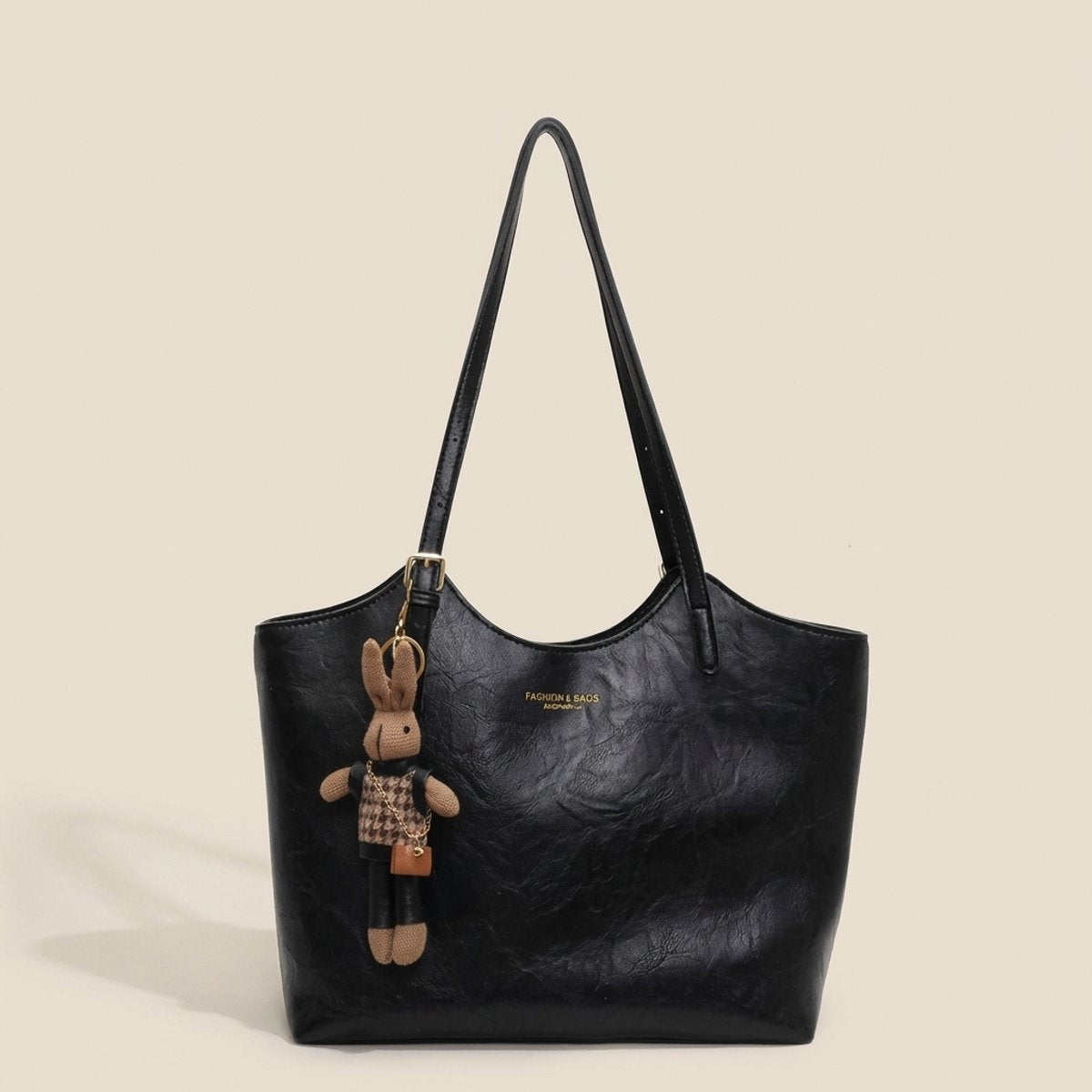 Macarena | Tote Bag de Cuero Vegano Mujer Grande con Colgante