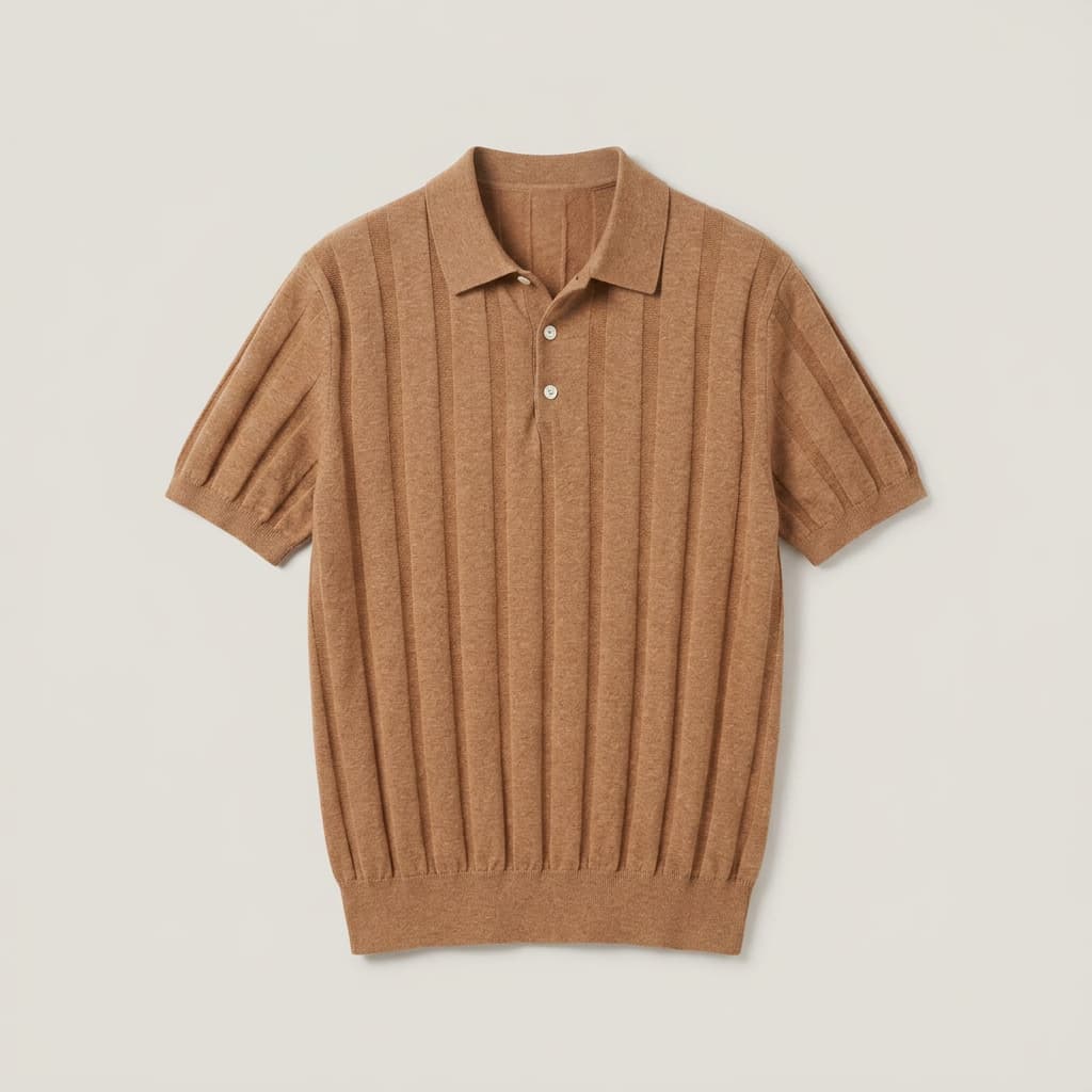 VARENNA | POLO HOMBRE DE LINO CANALÉ FINO TRES BOTONES