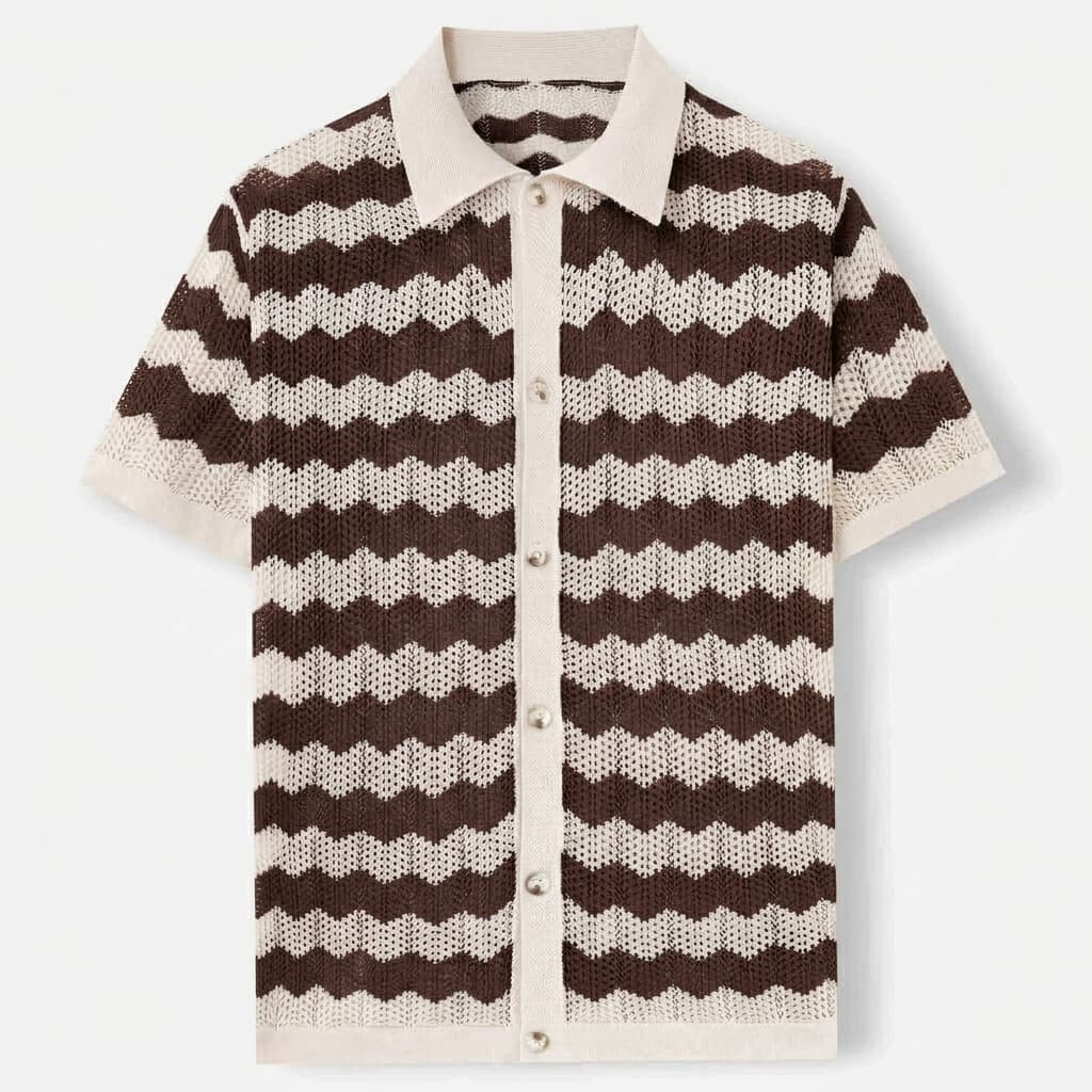SAINT TROPEZ | CAMISA HOMBRE DE CROCHET LIGERA CON BOTONES