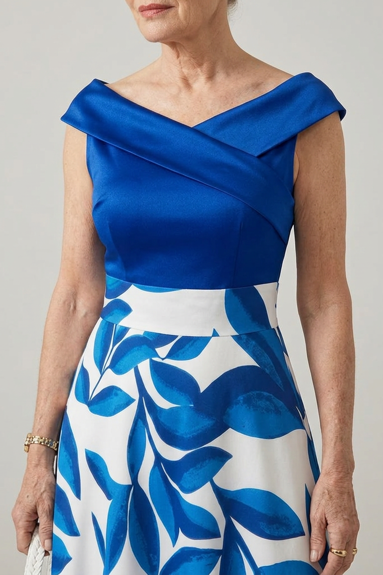 Mencía | Vestido Largo Palabra de Honor Mujer Estampado Floral Invitada
