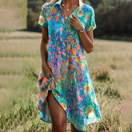 Mireia | Vestido Fresco de Verano Estampado Mujer