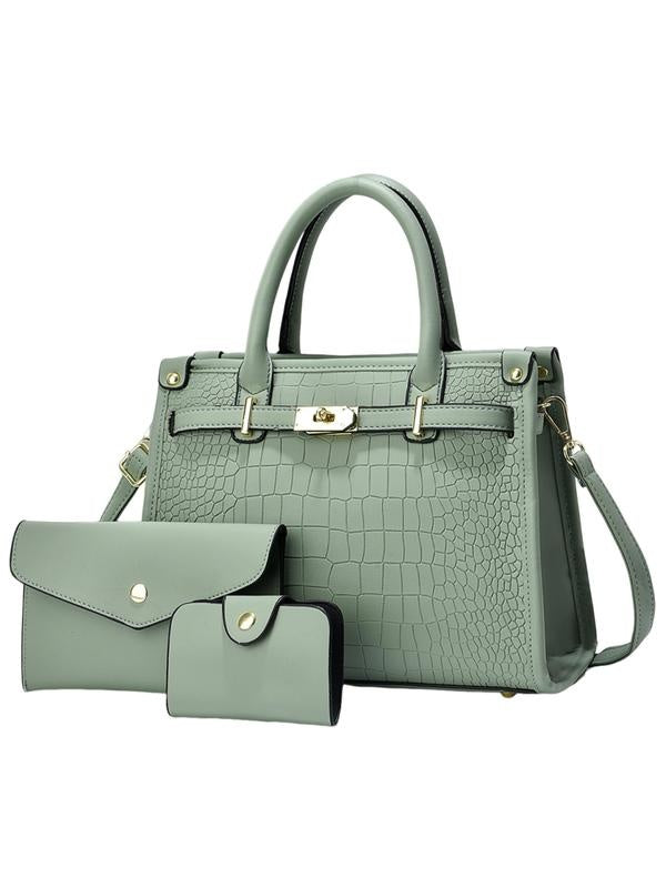 Olga | Conjunto de Bolso de Mano Mujer Estampado Cocodrilo con Bandolera
