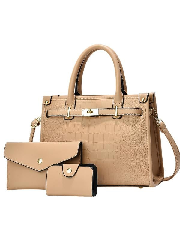 Olga | Conjunto de Bolso de Mano Mujer Estampado Cocodrilo con Bandolera