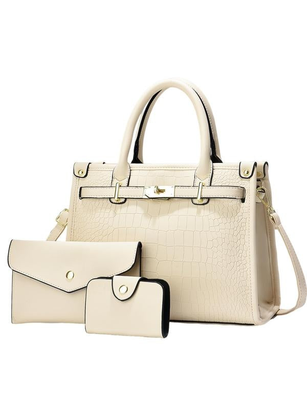 Olga | Conjunto de Bolso de Mano Mujer Estampado Cocodrilo con Bandolera
