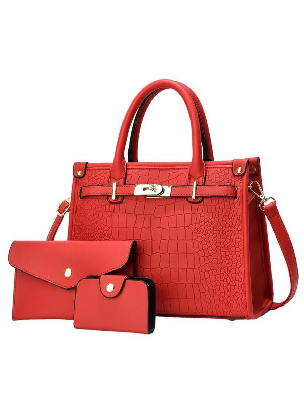 Olga | Conjunto de Bolso de Mano Mujer Estampado Cocodrilo con Bandolera