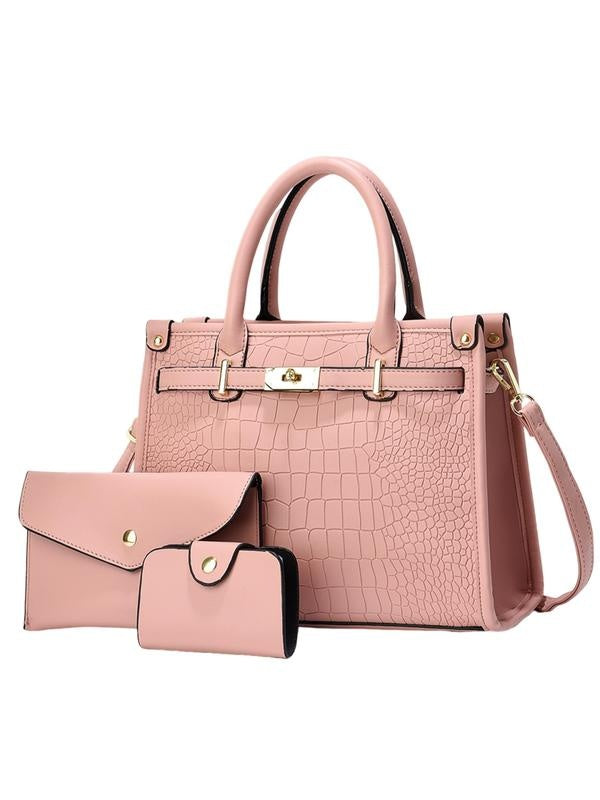 Olga | Conjunto de Bolso de Mano Mujer Estampado Cocodrilo con Bandolera
