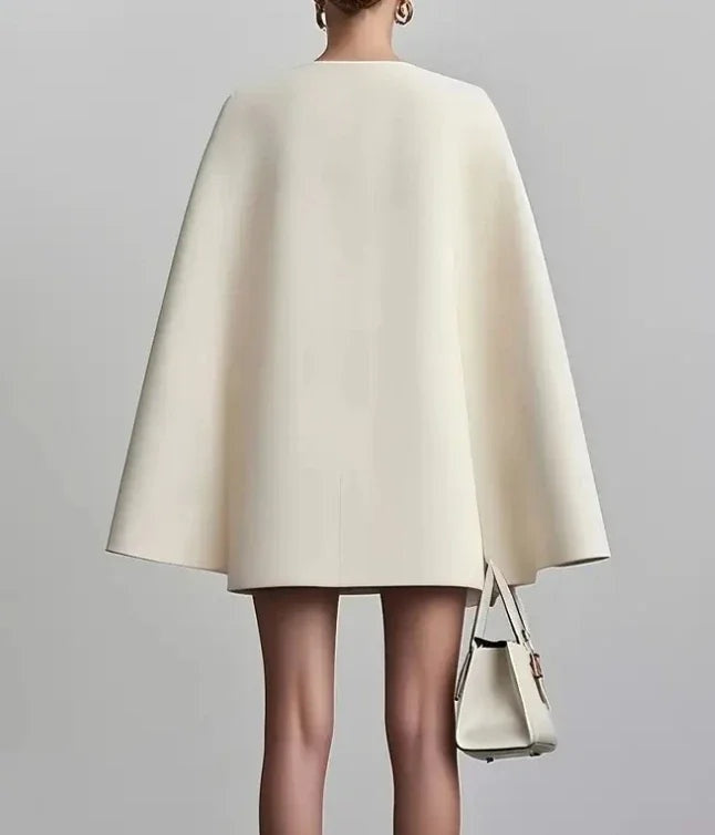 Raquel | Vestido Blazer Corto Manga Capa Mujer Escote V Doble Botonadura