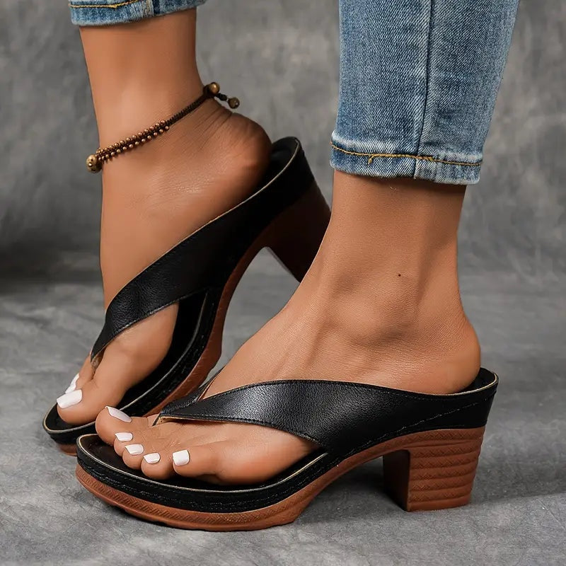 Patricia | Sandalias de Cuña de Tacón Mujer Tira Entre Dedos