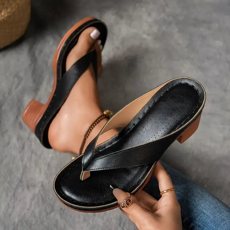 Patricia | Sandalias de Cuña de Tacón Mujer Tira Entre Dedos