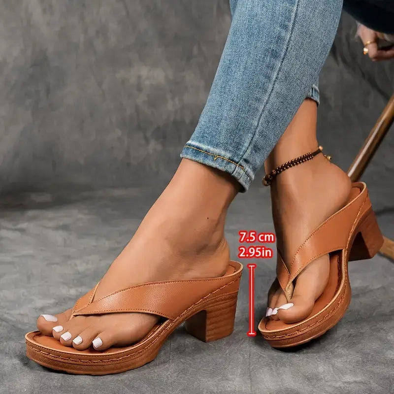 Patricia | Sandalias de Cuña de Tacón Mujer Tira Entre Dedos
