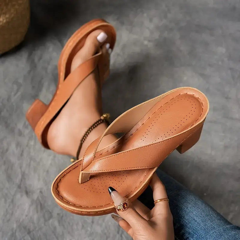 Patricia | Sandalias de Cuña de Tacón Mujer Tira Entre Dedos