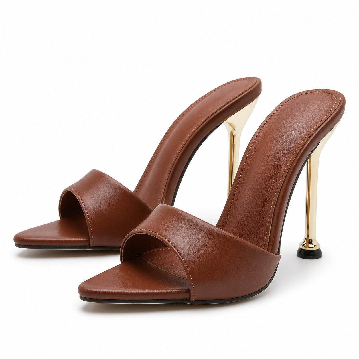 Soledad | Sandalias de Tacón Alto Tipo Mule Mujer Tiras Transparentes