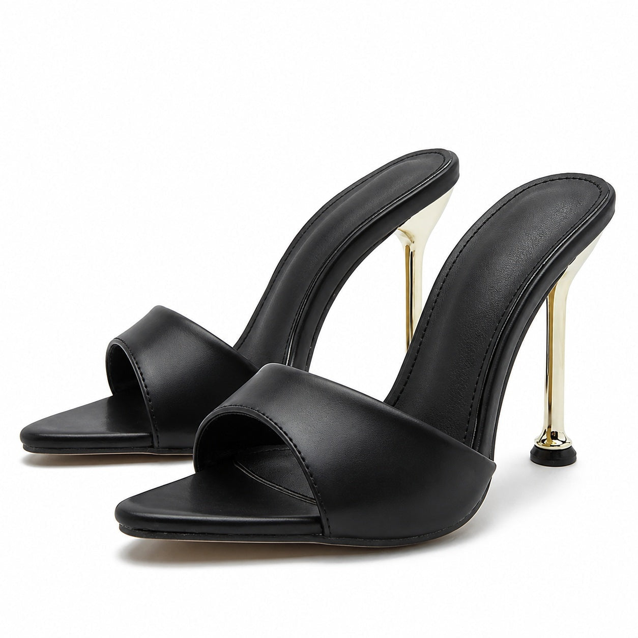 Soledad | Sandalias de Tacón Alto Tipo Mule Mujer Tiras Transparentes