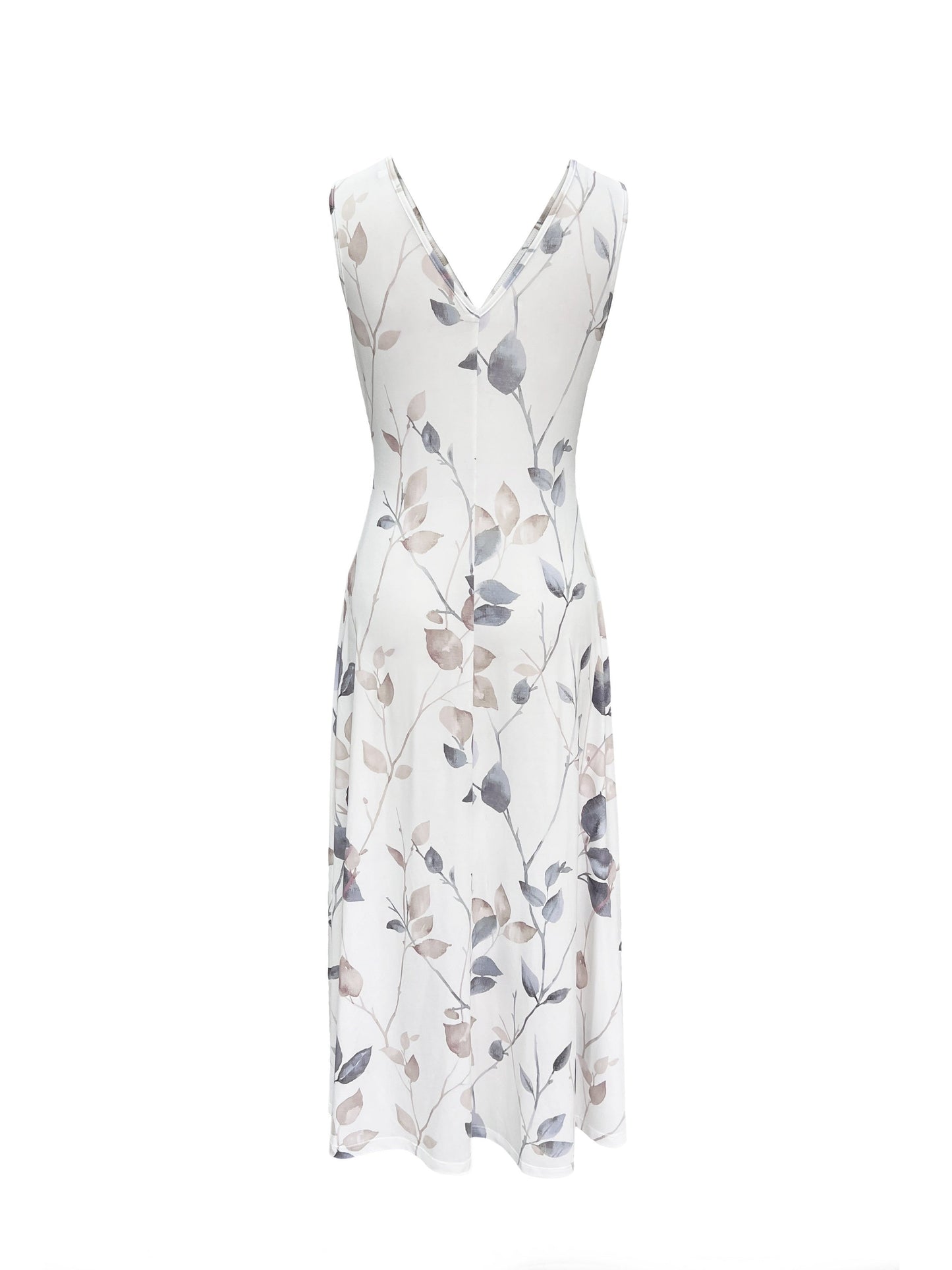 Triana | Vestido Largo de Invitada Estampado Floral Mujer Escote V Sin Mangas