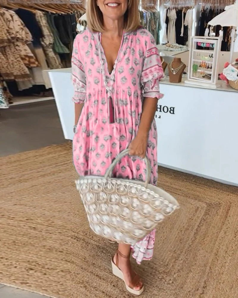 Leticia | Vestido Largo de Verano Boho Estampado Mujer