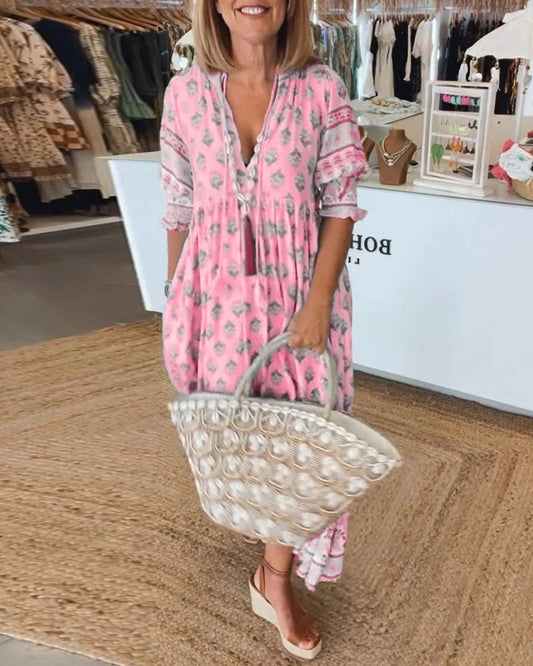 Leticia | Vestido Largo de Verano Boho Estampado Mujer