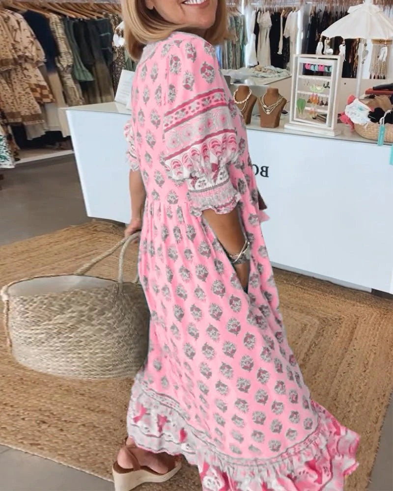 Leticia | Vestido Largo de Verano Boho Estampado Mujer