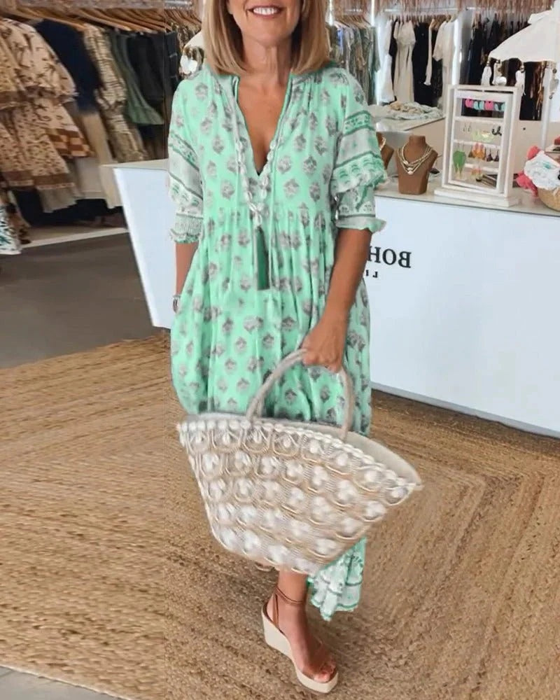 Leticia | Vestido Largo de Verano Boho Estampado Mujer
